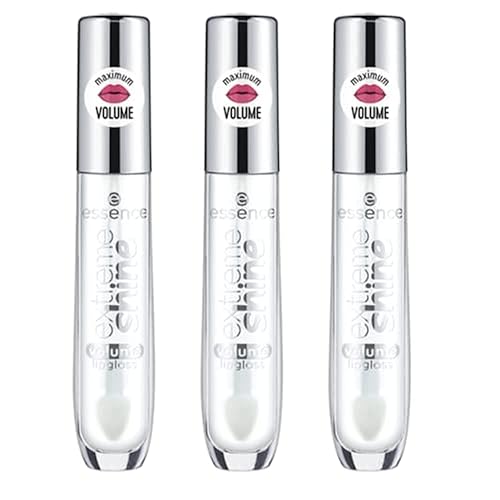 essence Paquete de 3 brillos de labios Extreme Shine Volume | Brillo de labios transparente de alto brillo, antiadherente, de larga duración |
