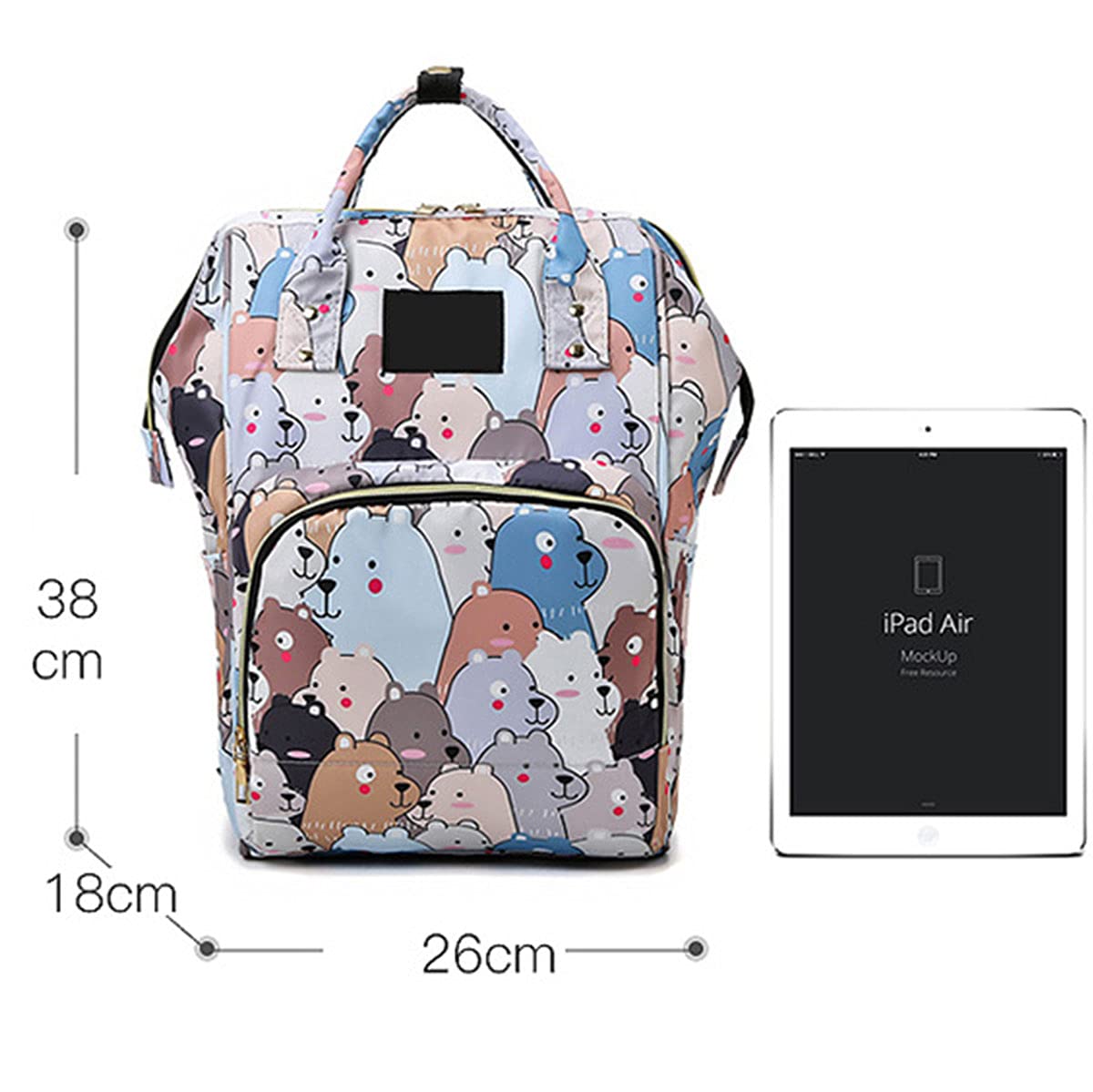 Zaino Mamma Neonato Fasciatoio Bambino Impermeabile Borsa Grande capacità Multifunzionale Nappy Zaino con 3Tasche Isolanti Bottiglia