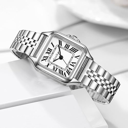 Miniatura 3 de Classic Relojes cuadrados de mujer con números romanos, de vestir, informal