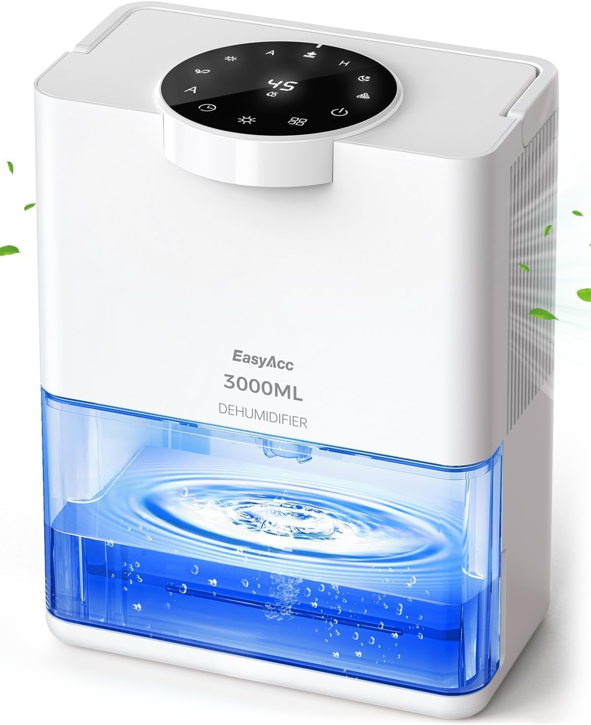EasyAcc Dehumidifier 3L, Newly Touch Operation Humidity Setting & Dual