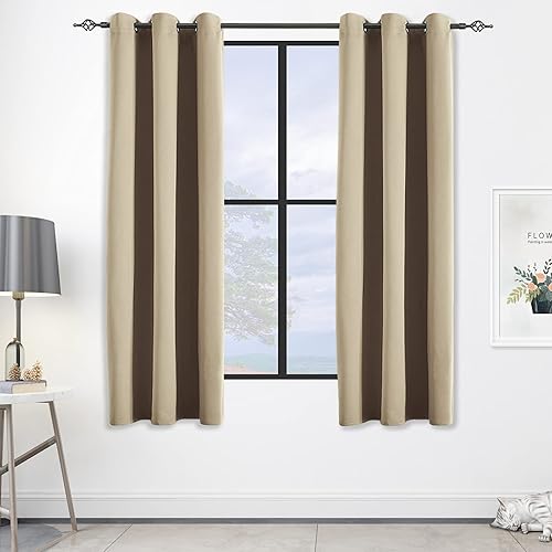 Miniatura 75 de Cortinas Opacas para Dormitorio con Aislamiento Térmico de Ojales Sólidos para Ventana Extra Anchas para Puerta Corredera, Juego de 2 Paneles de