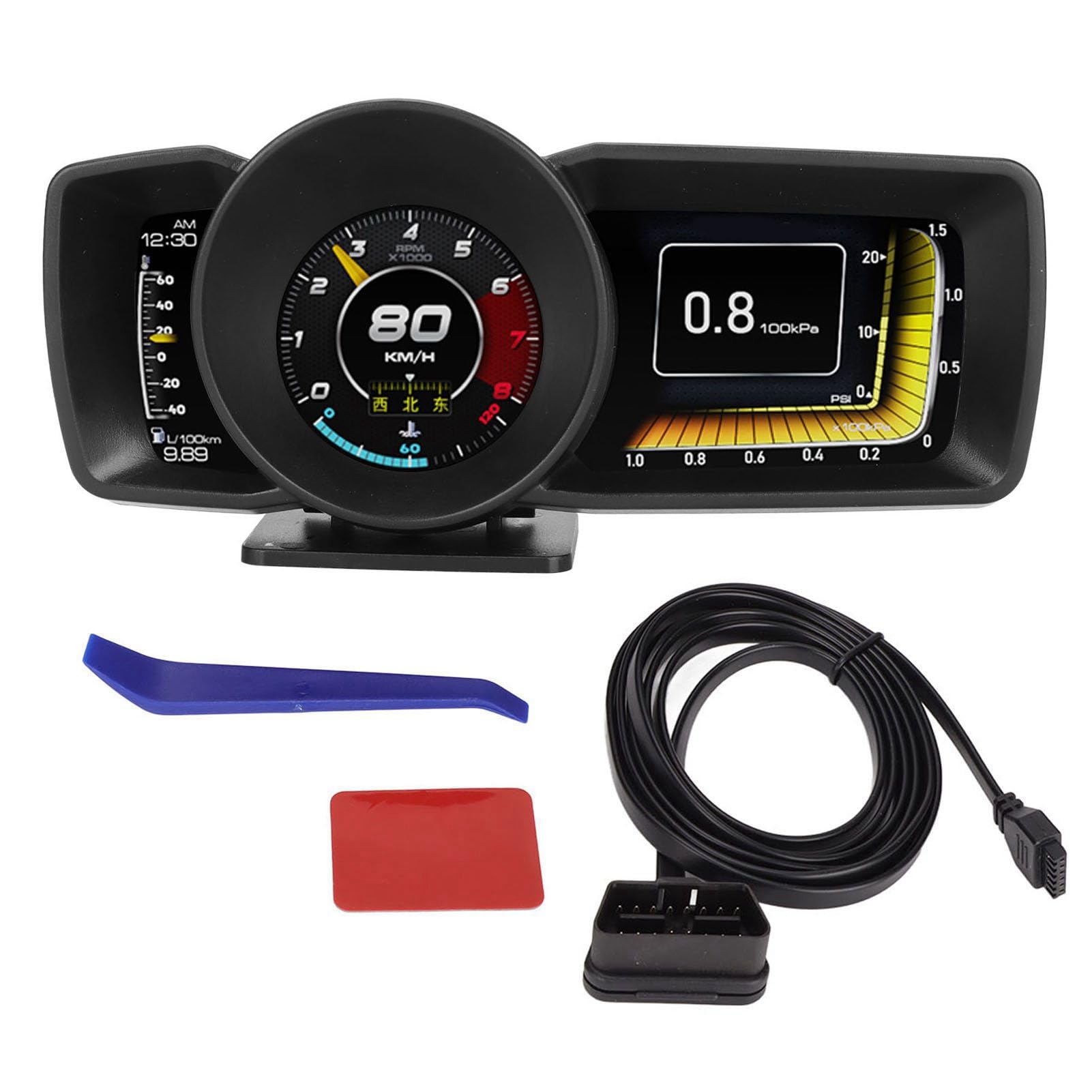 Wyświetlacz Samochodowy HUD OBDII GPS 3-calowy Ekran LCD, Alarm