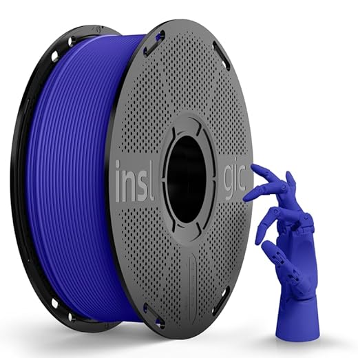 Inslogic Matte PLA Filament 1.75mm 3D Printer Filament, Fine Matte Texture & High Precision, Dimensional Accuracy +/- 0.02mm, 1kg Spool (2.2lbs) Fit Most FDM 3D Printers, Blue