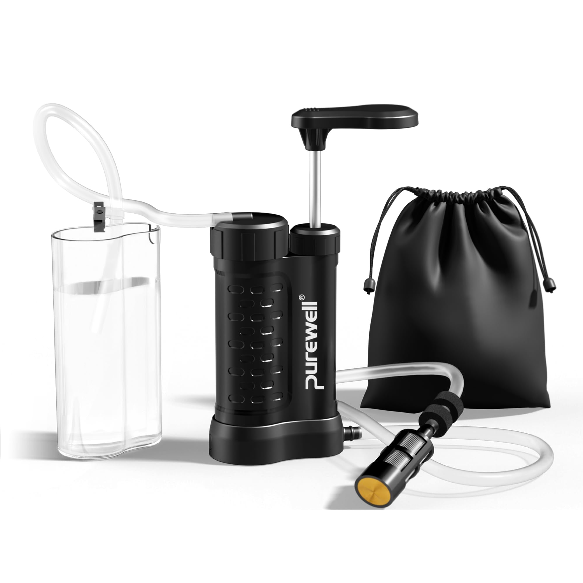 Purewell B-8192 Filtre à eau portable pour extérieur Survie avec pompe