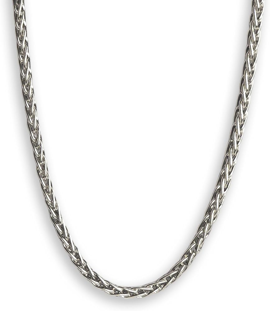 Amazon.com: Solid 925 Sterling Silver Spiga Chain Necklace 1.5 mm