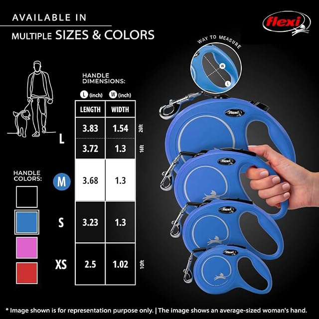 Foto 6 de 8 de flexi New Classic - Correa retráctil para Perros medianos de hasta 25 kg, 4,9 m, para pasear Mascotas…