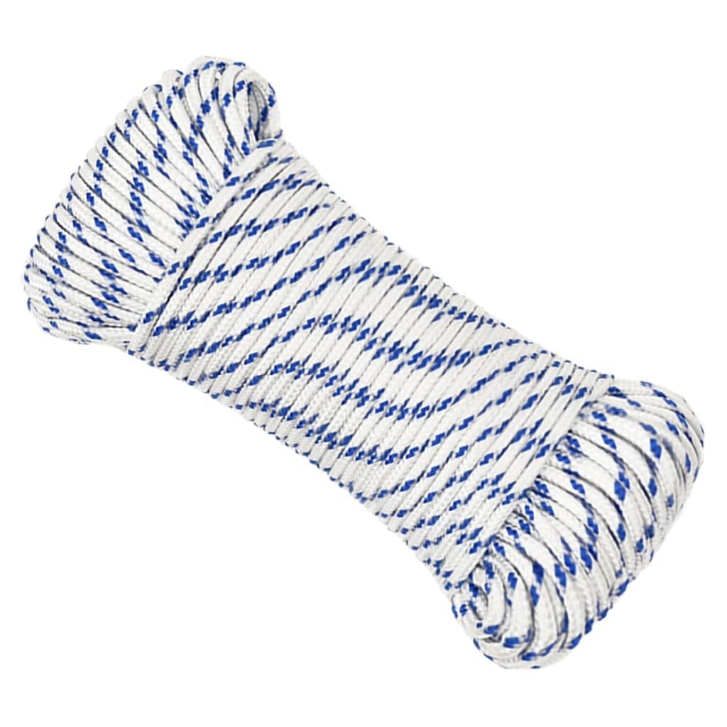 vidaXL Boat Rope Anchor Line Braided Cord UV Resistant Ship Marine Yacht Coil Rope Abrasion Resistant White 3 mm 50 m Polypropylene โ image 1