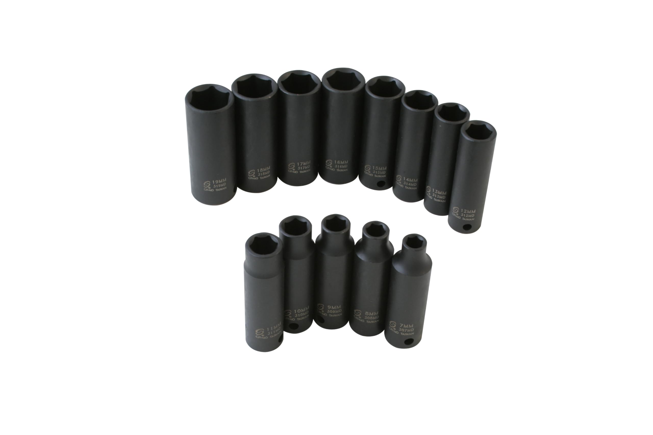 SUNEX TOOLS 3359 13 Piece 3/8-Inch Drive Deep Metric Socket Impact