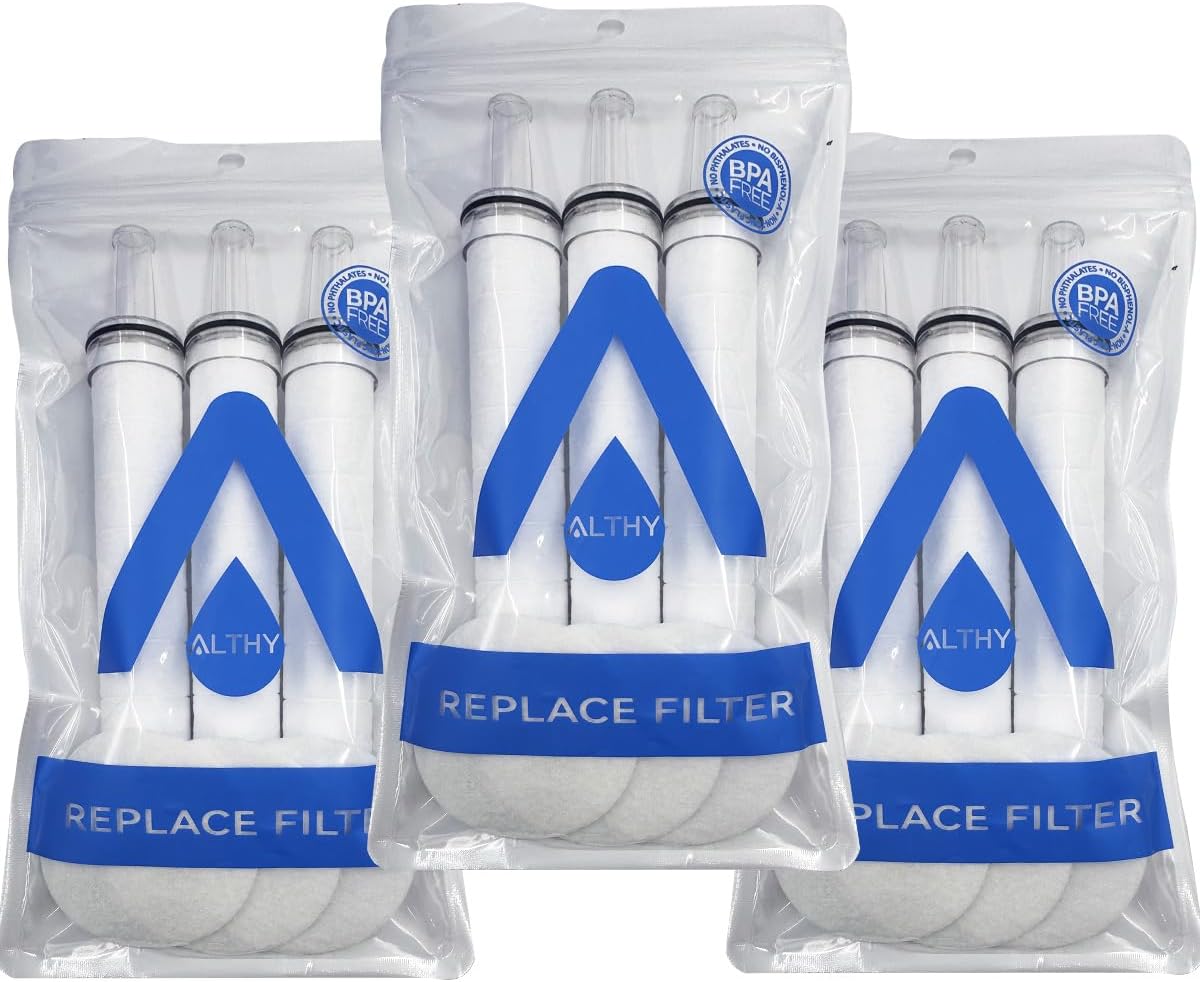ALTHY Shower Head Filter Replacement For ALTHY SFH70, PP Contton Filtration Accuracy 5μm, Reduce Rust, Sand, Dust...(9 Packs)
