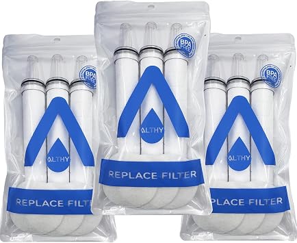 ALTHY Shower Head Filter Replacement For ALTHY SFH70, PP Contton Filtration Accuracy 5m, Reduce Rust, Sand, Dust...9 Packs