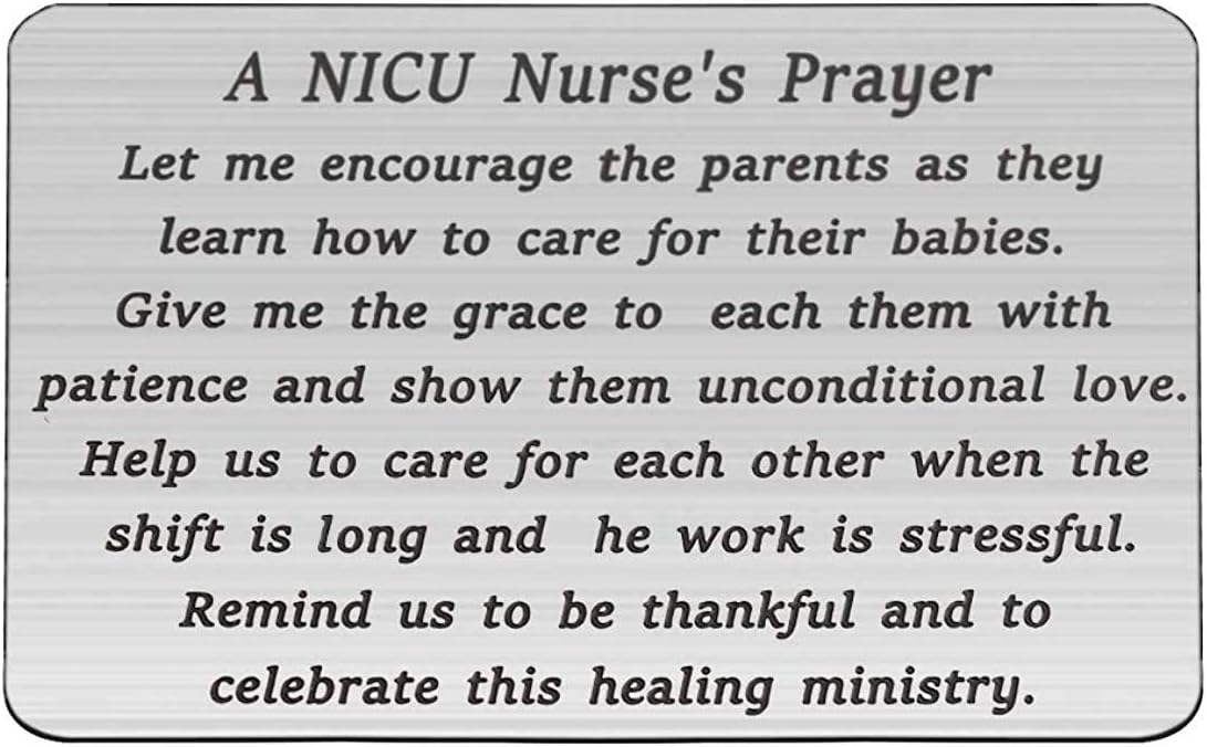 HOLLP Nurse Prayer Wallet Card Courage Patience Gift for Nurse Nursing School Graduation Gift NICU Nurse Jewelry (Wallet Card)
