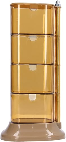 Miniatura 9 de Zerodis Juego de cajas de condimentos, caja de especias giratoria de 4 capas, estante de condimentos de plástico, ollas de especias con cuchara para