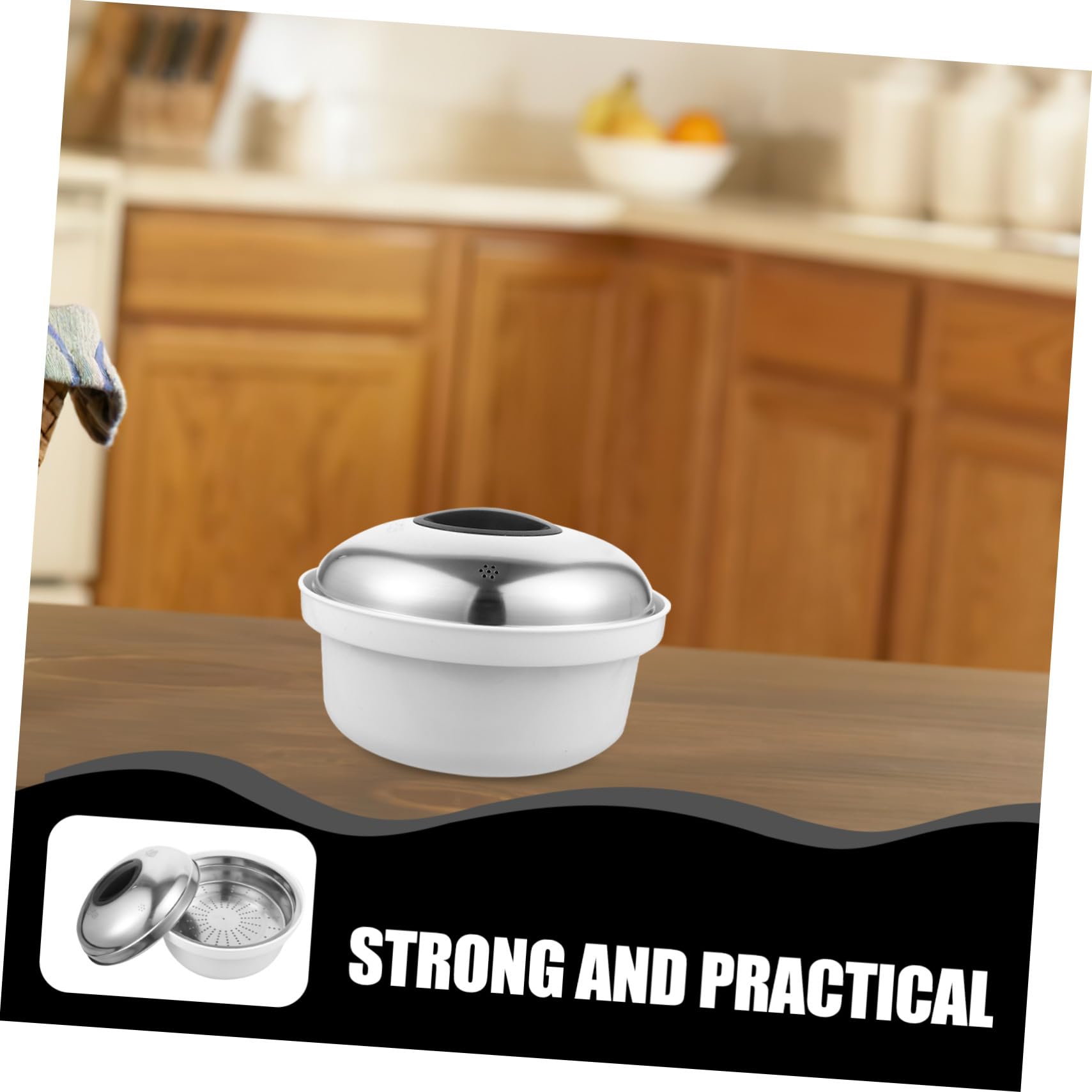 Vaporera de Acero Inoxidable para Microondas con Asas Resistentes Cocina al Vapor para Bollos Arroz y Verduras Duradero y Fácil de Usar Casa