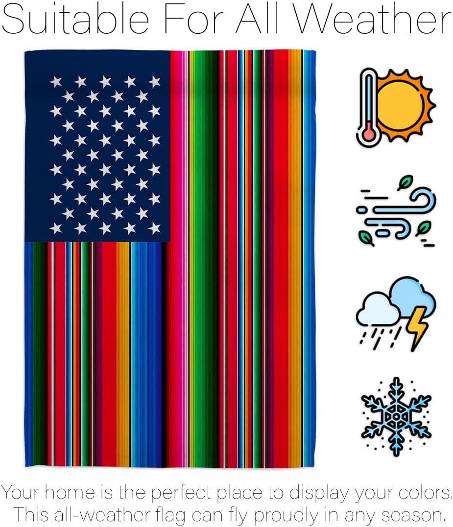 Mexican Serape Blanket House Flag - Regional US Friendship USA American Alliance World Country Particular Area - Decoration Banner Small Garden Yard Gift Double-Sided Made in 28 X 40