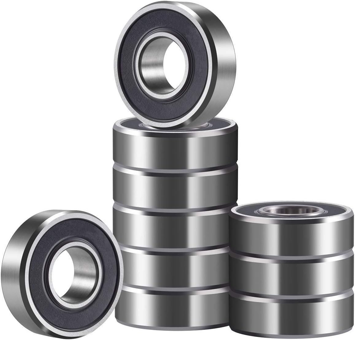 Donepart 6004RS Bearings 6004 2RS Deep Groove Ball Bearings 20mm x42mm x12mm ABEC3 High Speed for Electric Motors, Wheels, DIY, Garden Machinery (10pcs)