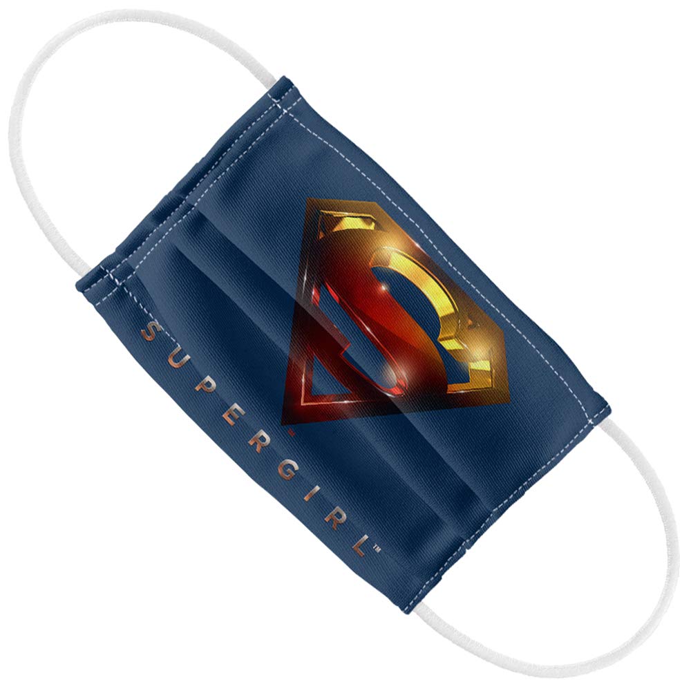 Supergirl: TV Series Kids Logo Glare 3D 1-Ply Reusable Face Mask Covering with Adjustable Nose Wire