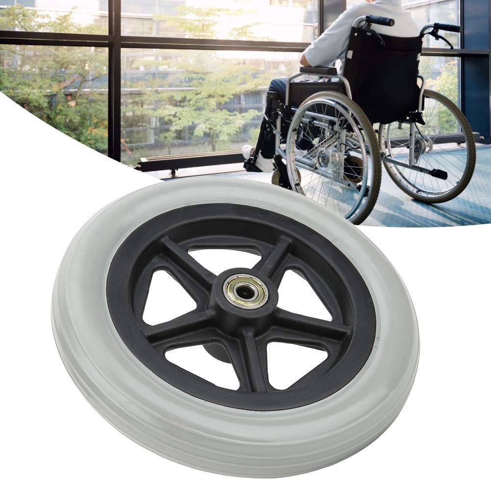 7 inch Replacement Front Wheels for Wheelchair, Rubber Wheelchair Spare Wheels Front Castor