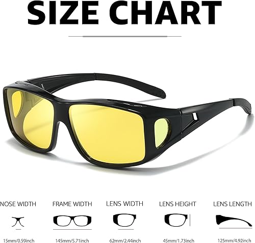 Miniatura 5 de Myiaur Lentes de visión nocturna para mujeres y hombres, lentes polarizados para conducción nocturna con lente amarilla antirreflejos, protección UV