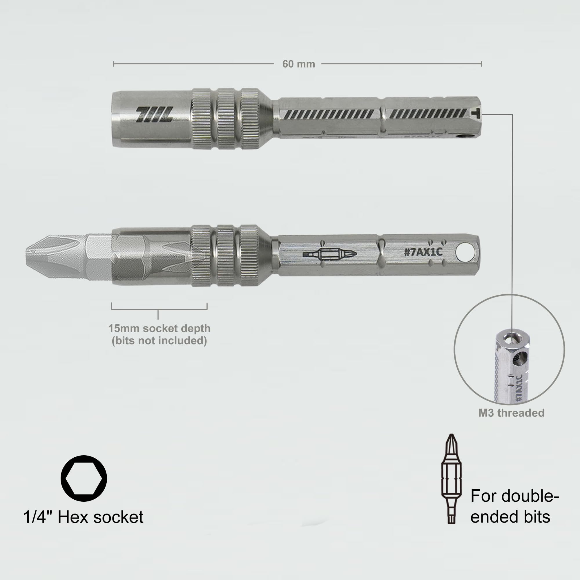 711L Mini Ratchet Wrench TG Bundle with Magnetic Bit Extensions