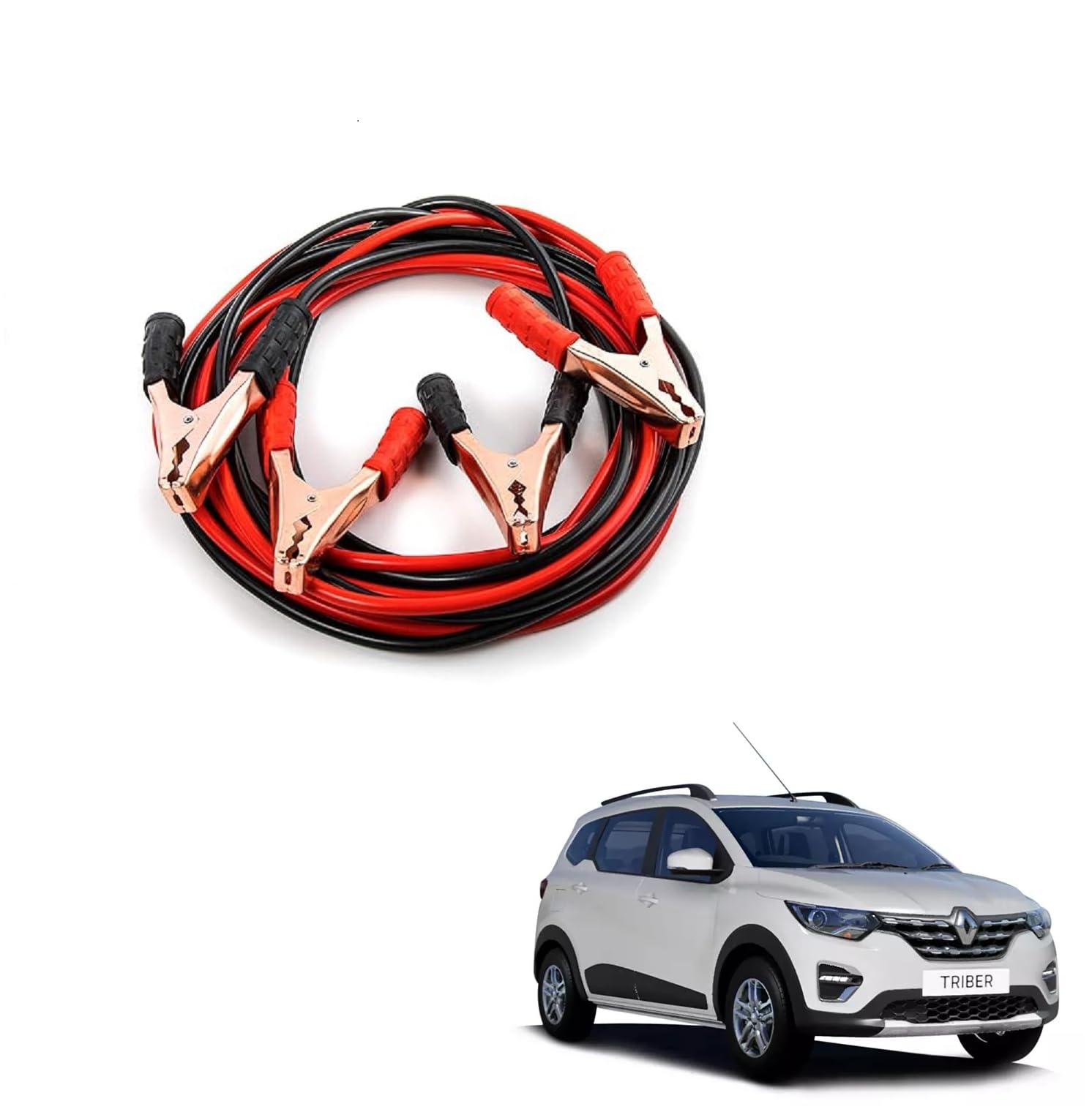 Kozdiko Heavy Duty Auto Jumper Cable Battery Booster Wire Clamp with Alligator Wire Emergency Car Battery Charging Booster Cables Compatibile with Renault Triber-image-42