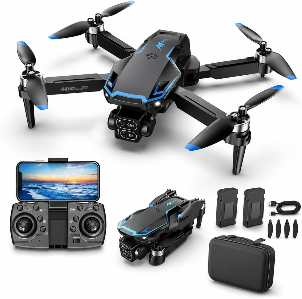 Dron con cámara para niños Adultos Principiantes FPV RC Mini Drone One-Key Despegue/Aterrizaje 3 velocidades