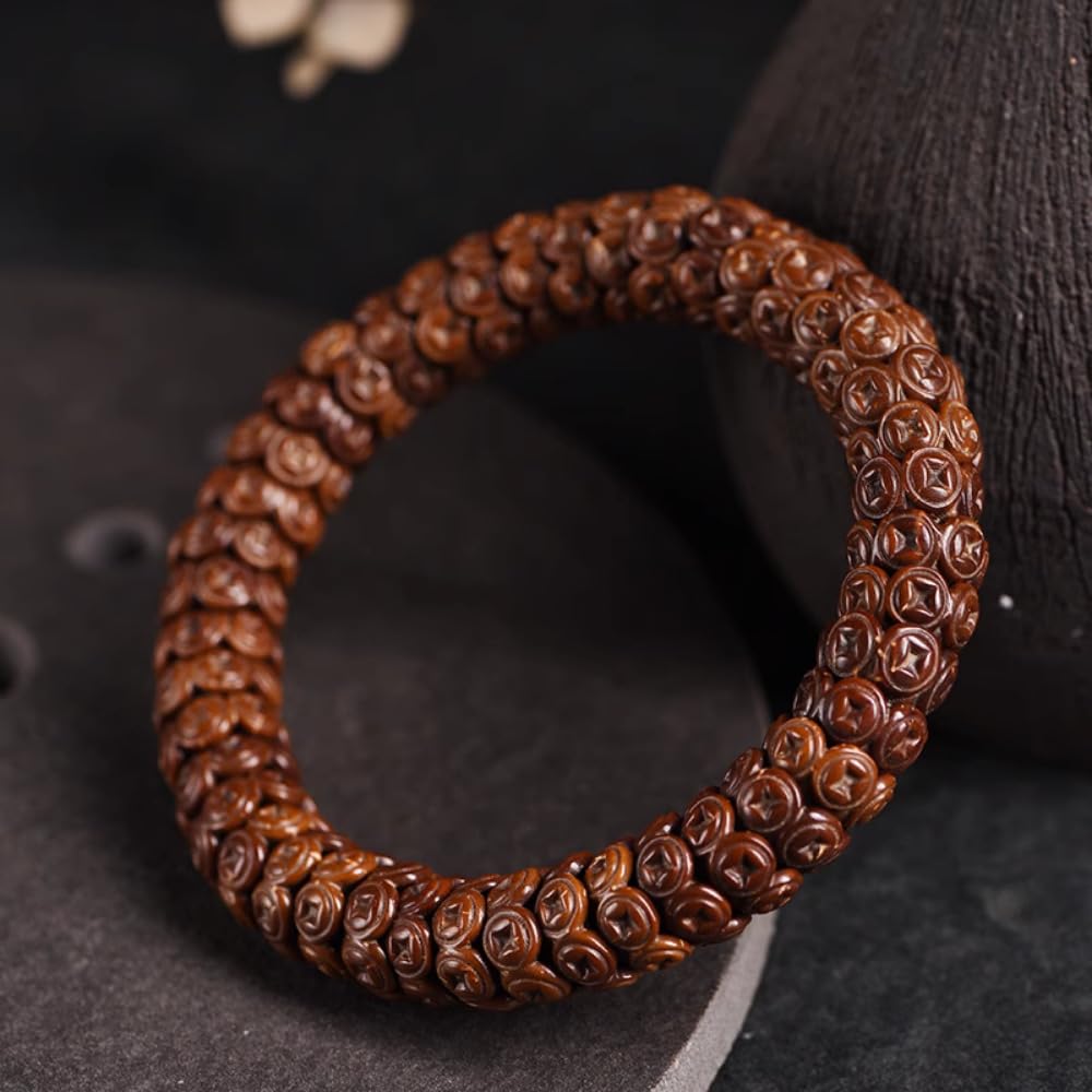 Braccialetto da uomo e da donna, con nucleo in oliva, 13 mm, in legno, senza pietre preziose