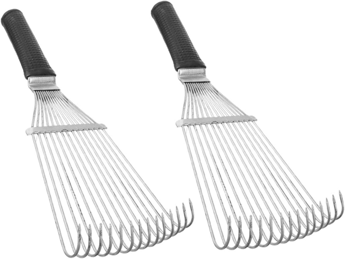 2pcs Pet Hair and Grooming Brush for Multi Fabric Hair Rake Ergonomic Cow Brush for Easy Cleaning of Rugs and Lightweight and Portable