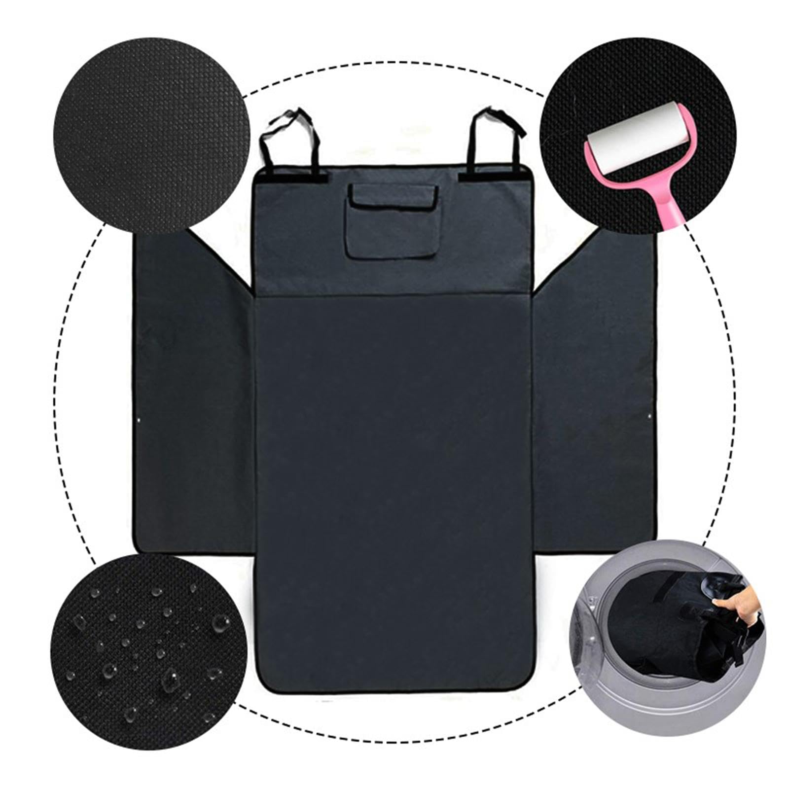 Qianly Alfombrilla Protectora para Maletero de Coche para Perros, Impermeable Y Resistente Al Desgaste, Funda Protectora para Maletero de Coche para Perros P, Negro, 175cm X 105cm