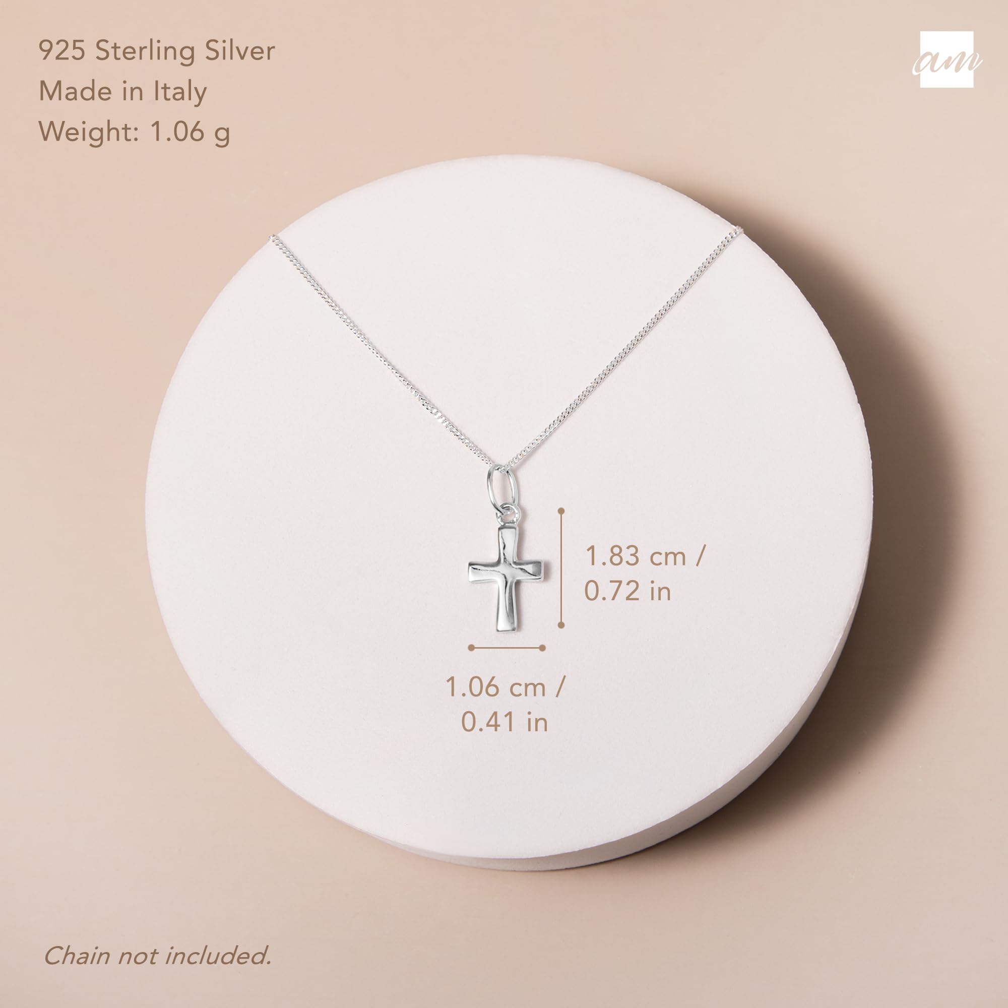 Amberta Ciondolo a forma di Croce Unisex in Argento Sterling 925