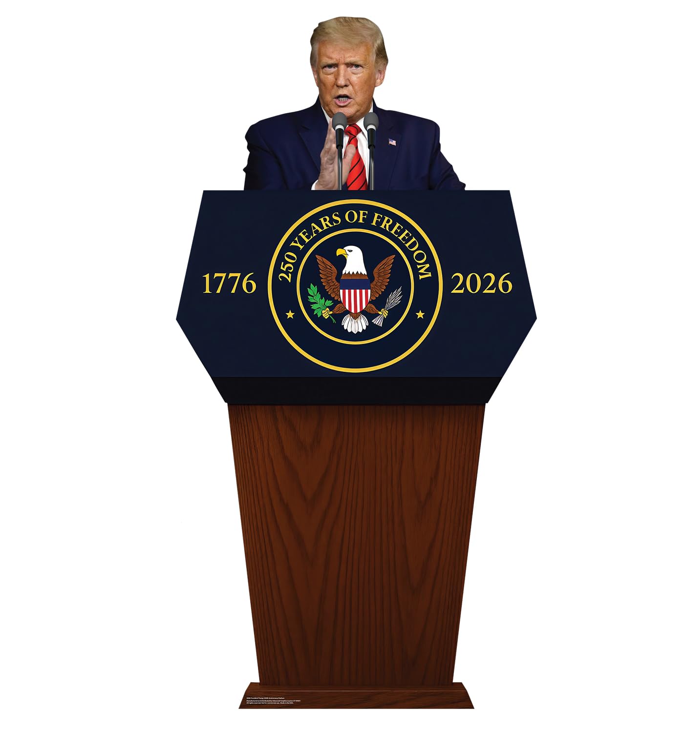 Cardboard People President Trump 250th Anniversary Podium Cardboard Cutout