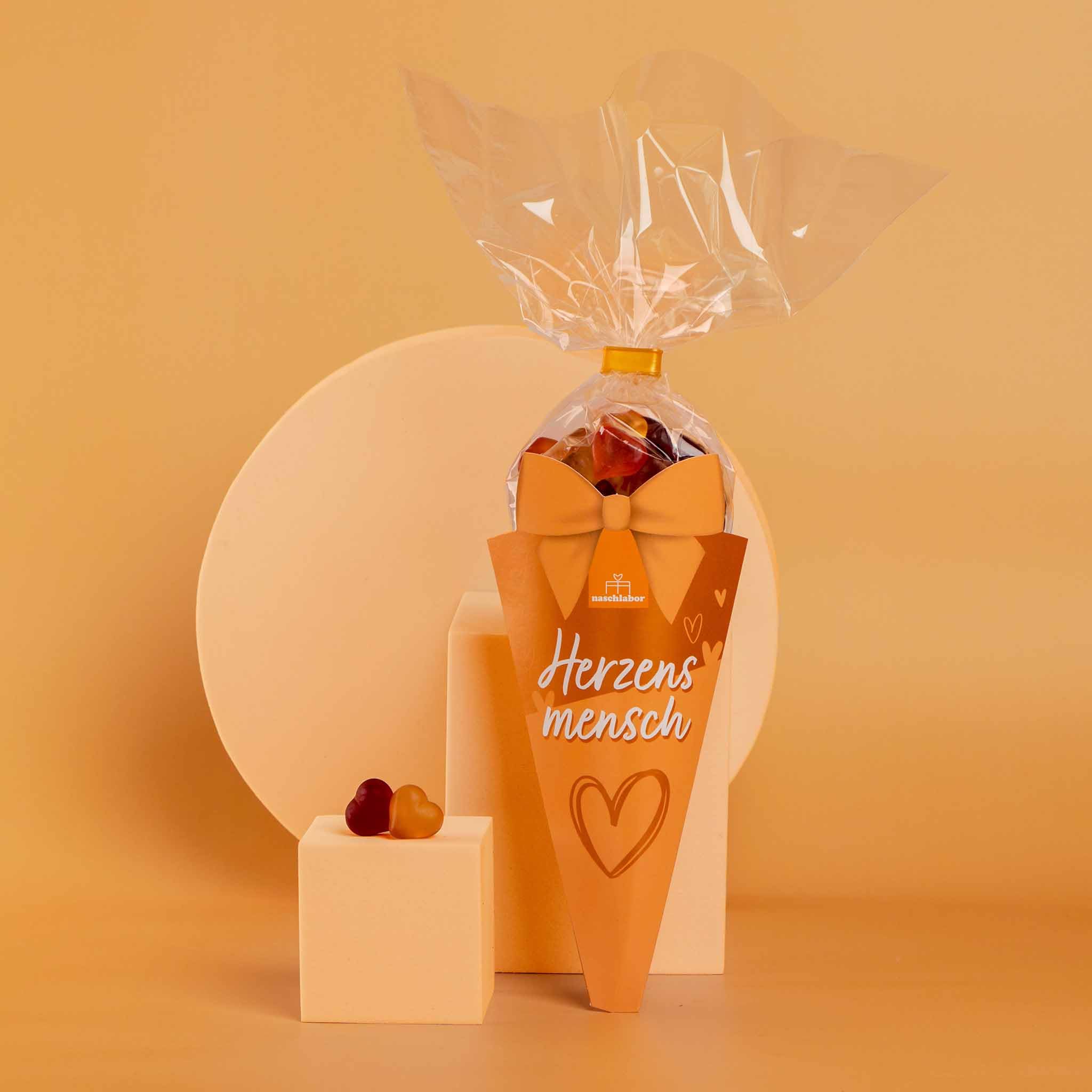 Herz Fruchtgummi Geschenktüte Herzensmensch 100g | Geschenk für die Liebsten | Das Mitbringsel für deine Freunde | Valentinstag oder Muttertag | Geschenk für Partnerin