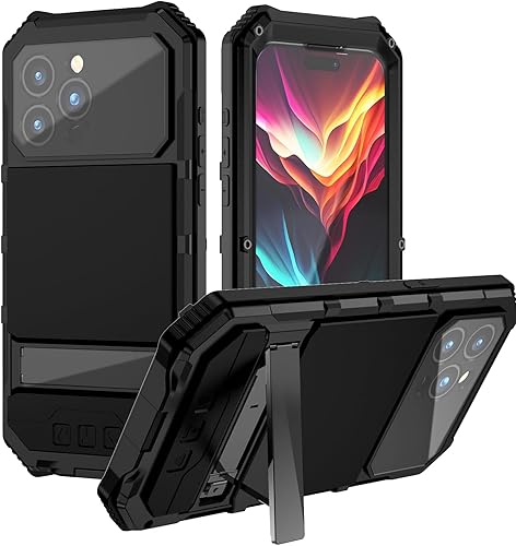 Miniatura 2 de Lunivop Funda para iPhone 15 Pro Max, protección resistente con protector de pantalla de lente integrado, soporte resistente 360 de cuerpo completo