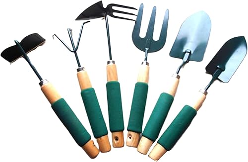 Sponge Handle Garden Tools 6-Piece Set Shovel Fork Hoe Claw Garden Tools for Digging and Weed Removal Applicable to The Planting of Various Flowers