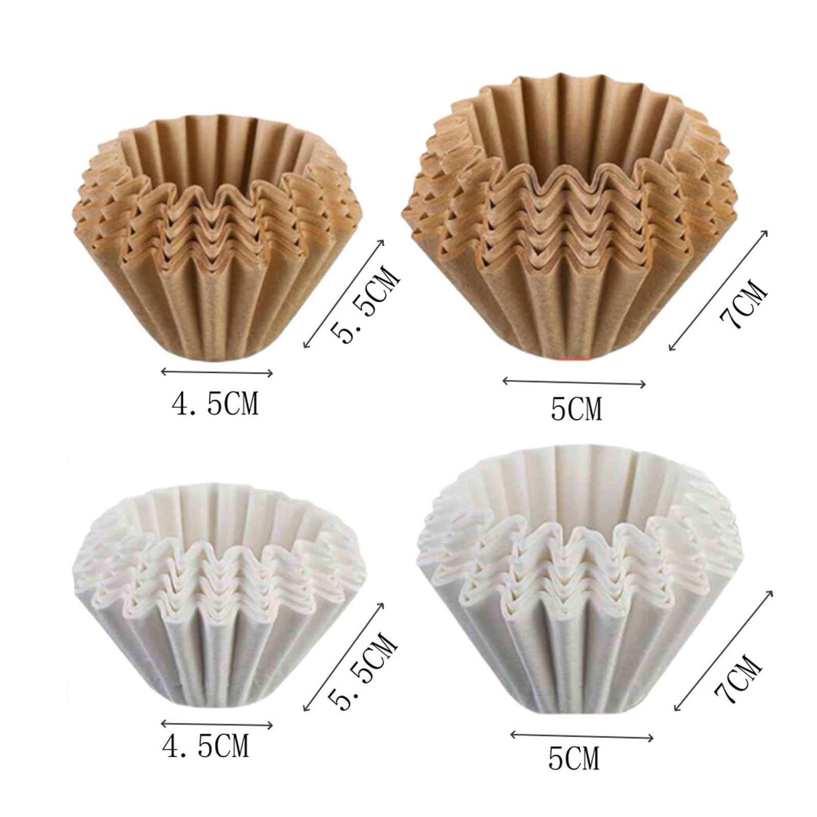 50 Uds Filtros De Café Tipo Goteo Papel Filtro Pulpa Madera for Hecho A Mano(Large white 100pcs)