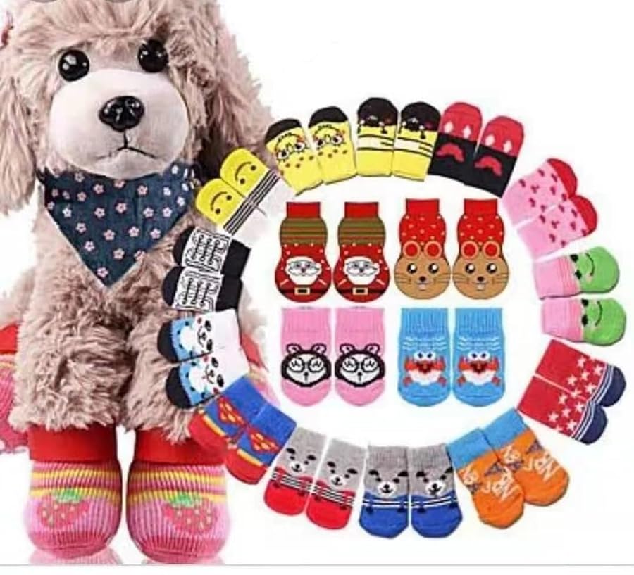 Small Pet Socks 2.5 * 6 for Small Dogs Cats Non Slip Socks Protect Your Pet Paw 3 Pack