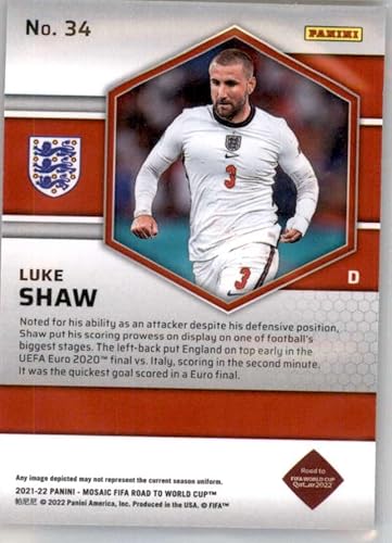Miniatura 2 de PANINI MOSAIC FIFA #34 LUKE SHAW INGLATERRA FÚTBOL OFICIAL DE FÚTBOL 2021-22