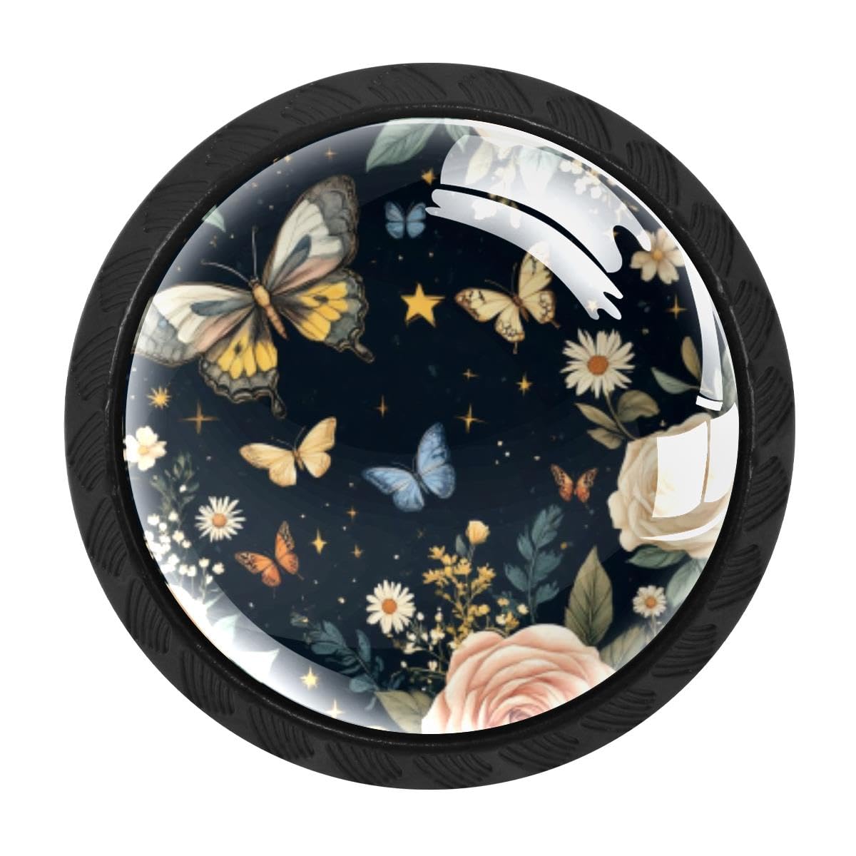 Heoeh Multi 13 4 Pcs Cabinet Knobs, Butterfly Wildflower Drawer Knobs Dresser Handles