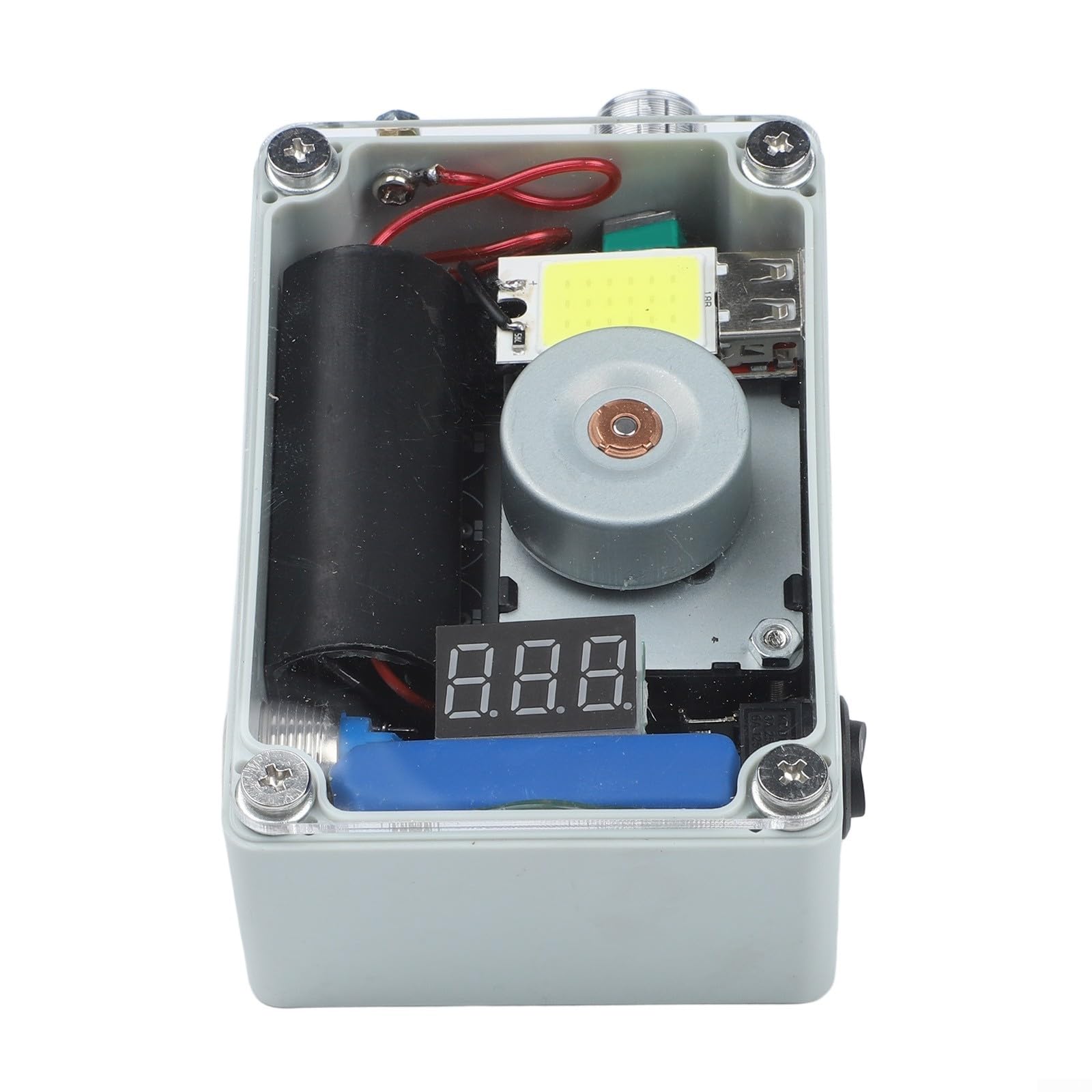 Zoegneer Generatore di supercondensatori a manovella con scheda luminosa COB e ricarica USB, per illuminazione esterna, campeggio, mancanza di corrente e accensione fai da te, colore bianco (versione