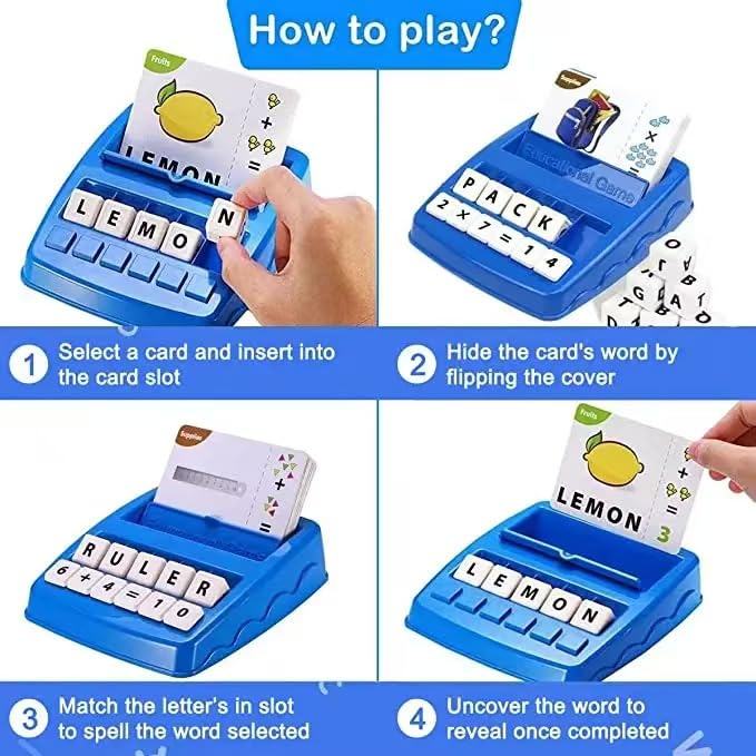 Matching Letter Game - Sight Word Games, Educational Toys for Kids 5-7 Year Old, 2 in 1 Spelling and Counting Preschool Learning Toys Math Flash Cards Preschool Games for Ages 3-8 - Image 3