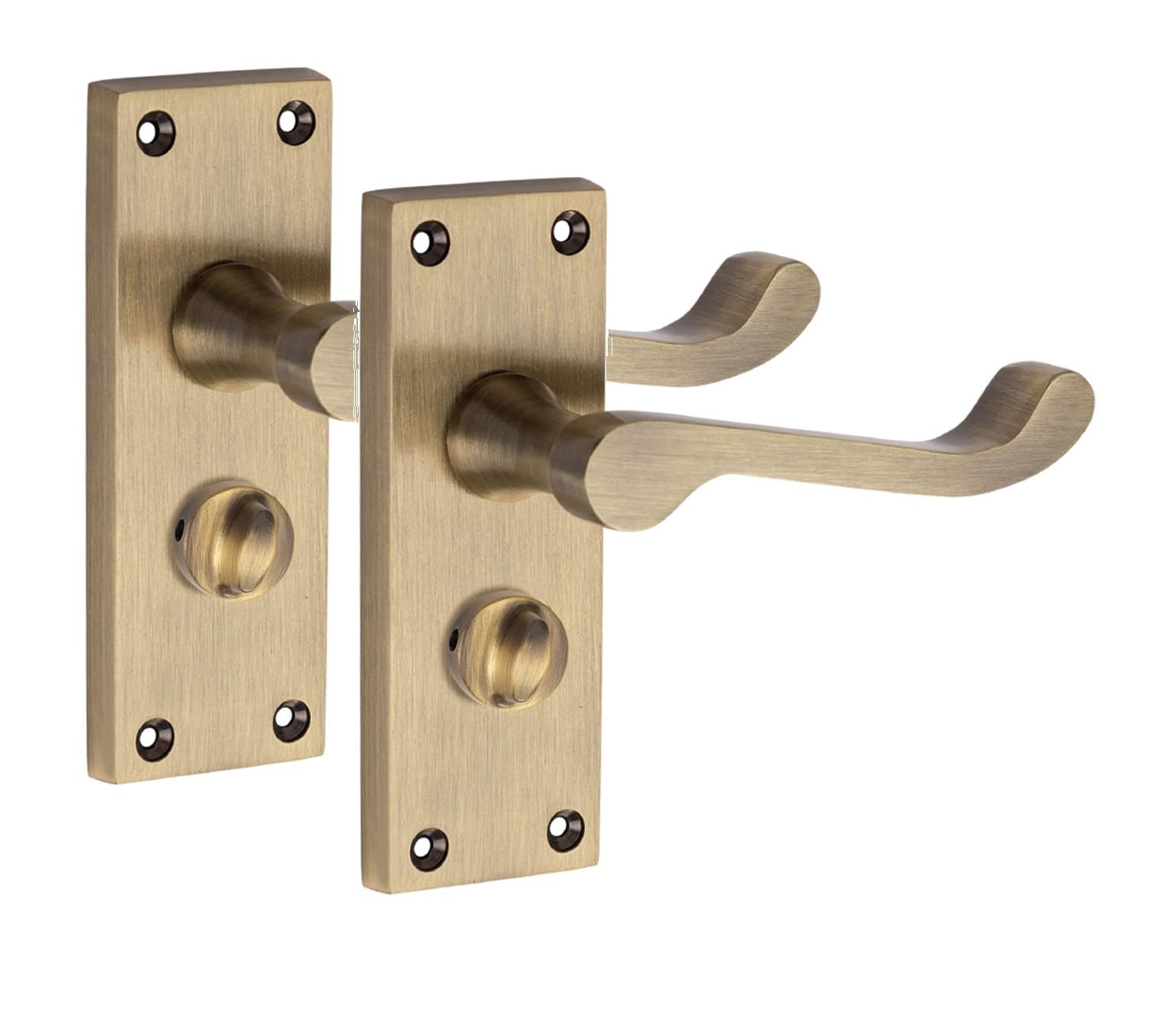 Golden Grace Antique Brass Victorian Scroll Privacy Latch Handle Finish
