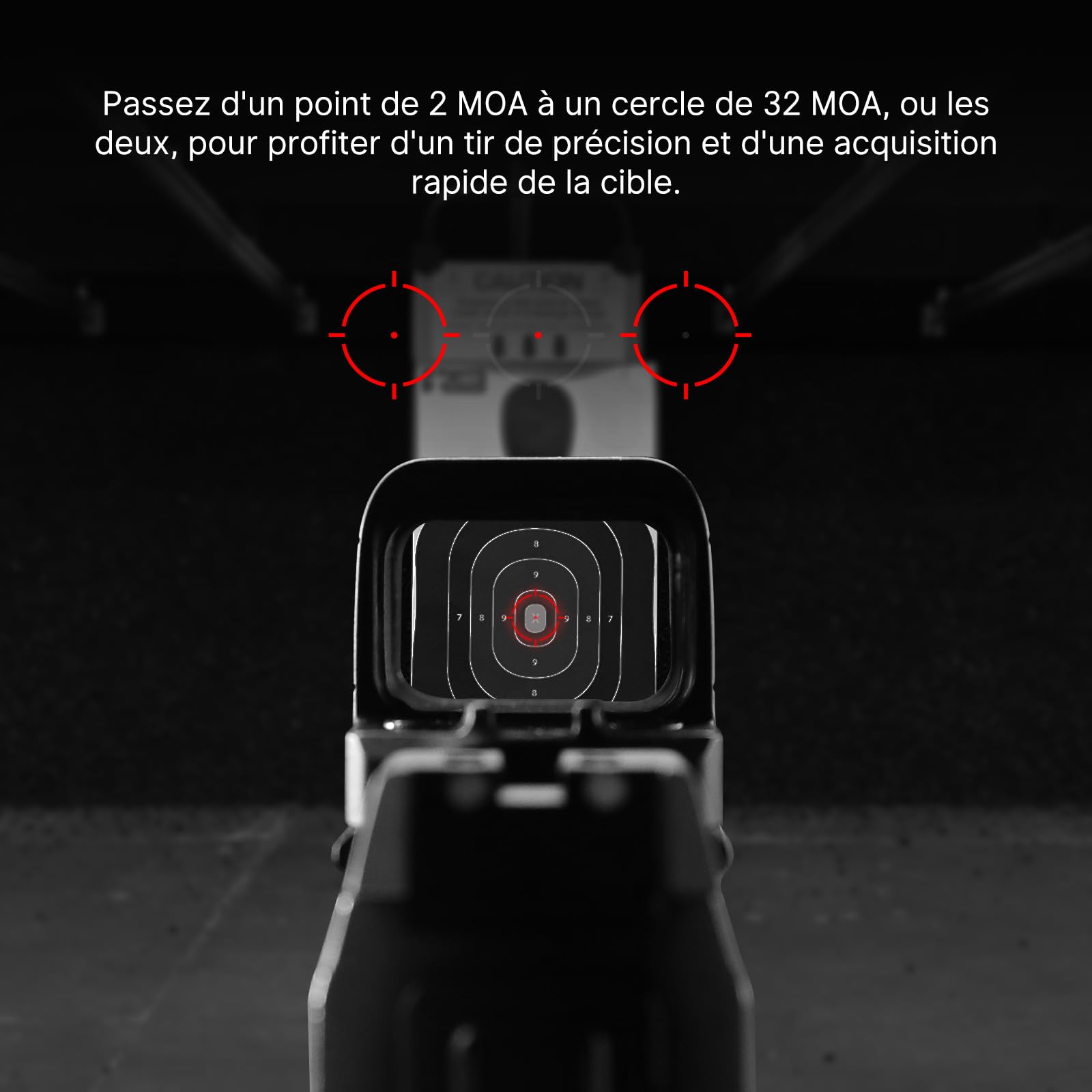 Osight Visée Réflexe Osight S IPX7 USB-C Rechargeable à 2MOA Dot et 32MOA Circle Est Une Aide à La Visée Légère pour Les Armes Courtes Utilisées pour La Chasse