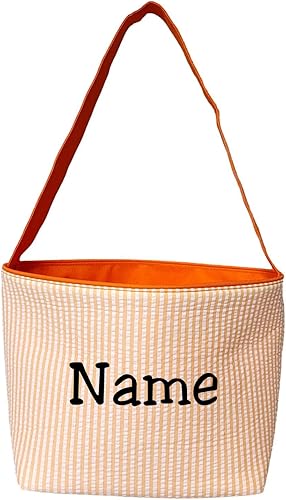 SONA G DESIGNS Bolsa de asas de cesta de Pascua de tela a rayas de sirsaca - Juguetes de recolecciĂłn de huevos SONA G DESIGNS Bolsa de asas de cesta de Pascua de tela a rayas de sirsaca - Juguetes de recolecciĂłn de huevos