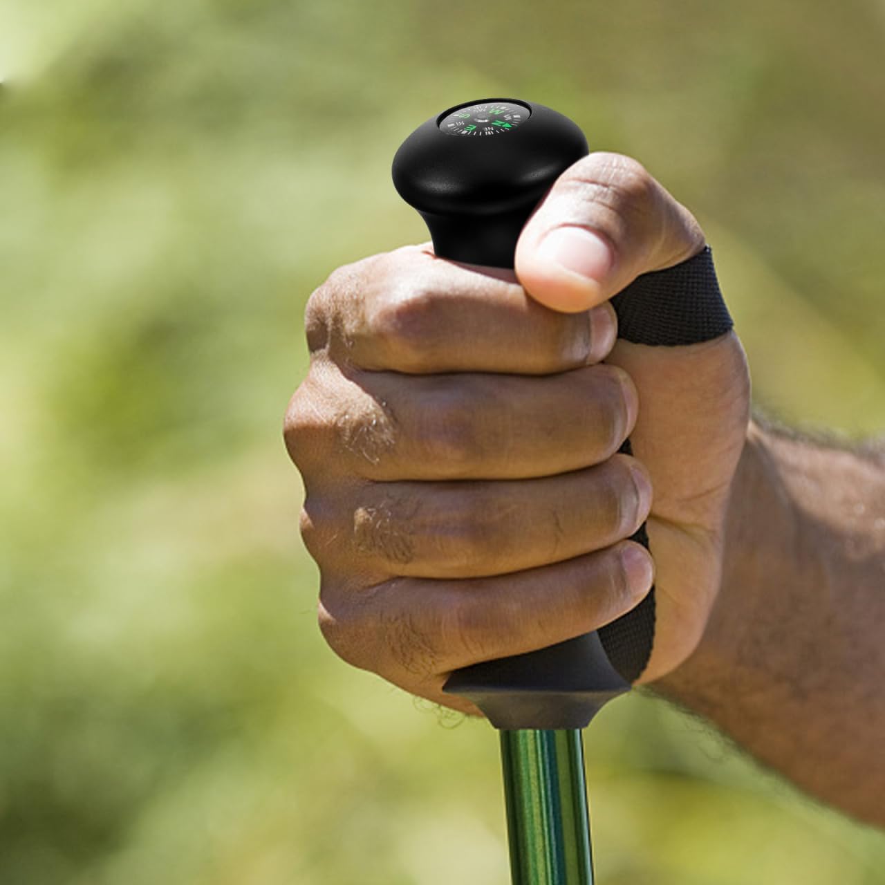 SUPVOX Trekking Pole Ball Handle Compass: Socket-in Hiking Stick Knob Compass Replacement for Wood Walking Poles, Mountaineering, and Climbing