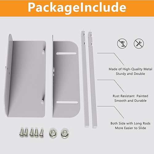 Miniatura 6 de Juego de 2 cerraduras de metal plegables ajustables para puerta doble (se adapta a puertas plegables de 0.6 a 2 pulgadas), cerradura de seguridad