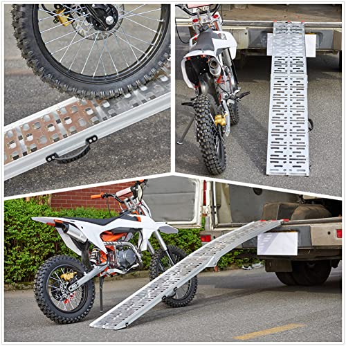 Kolo 1 Pc Motorcycle Ramp, 90" L X 12" W Dirt Bike Ramp, 750 Lbs Powersports Loading Ramp, Lightweight Portable Ramps, 7.5 Ft Loading Ramp For Pickup Trucks, Easy To Carry And Store #TOP1