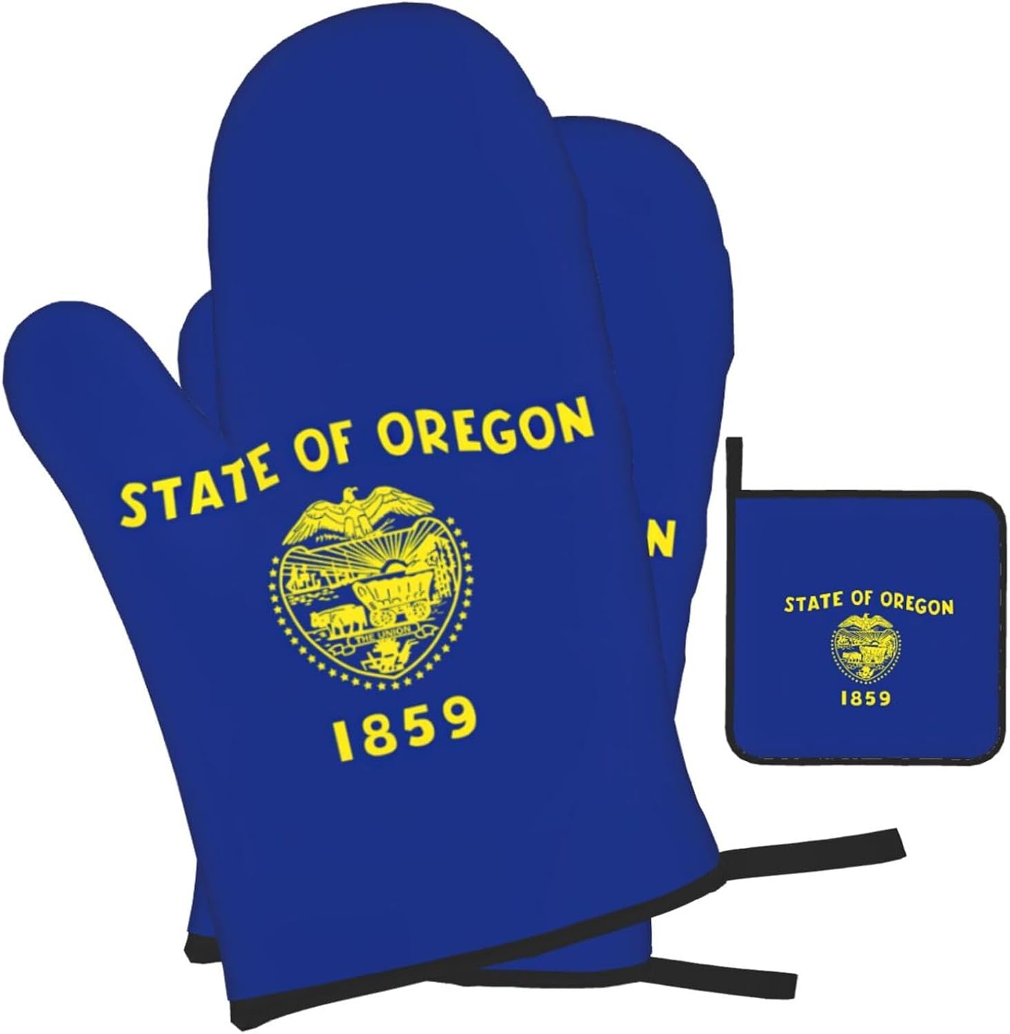 Oregon State Flag Print Heat Resistant Microwave Gloves, Used for Baking, Cooking, and Fashion Kitchen Essentials