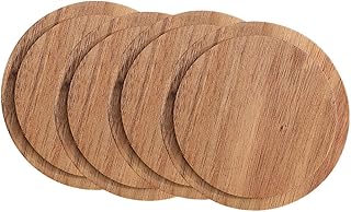 Hoement 4Pcs Caneca Tampas De Copo De Madeira Tampas Para Copos Tampa De Copo Tampas De Vedação De Copo Suprimentos Para Casa Tampa De Copo Substituível Tampa De Copo Para Copos Enfeites