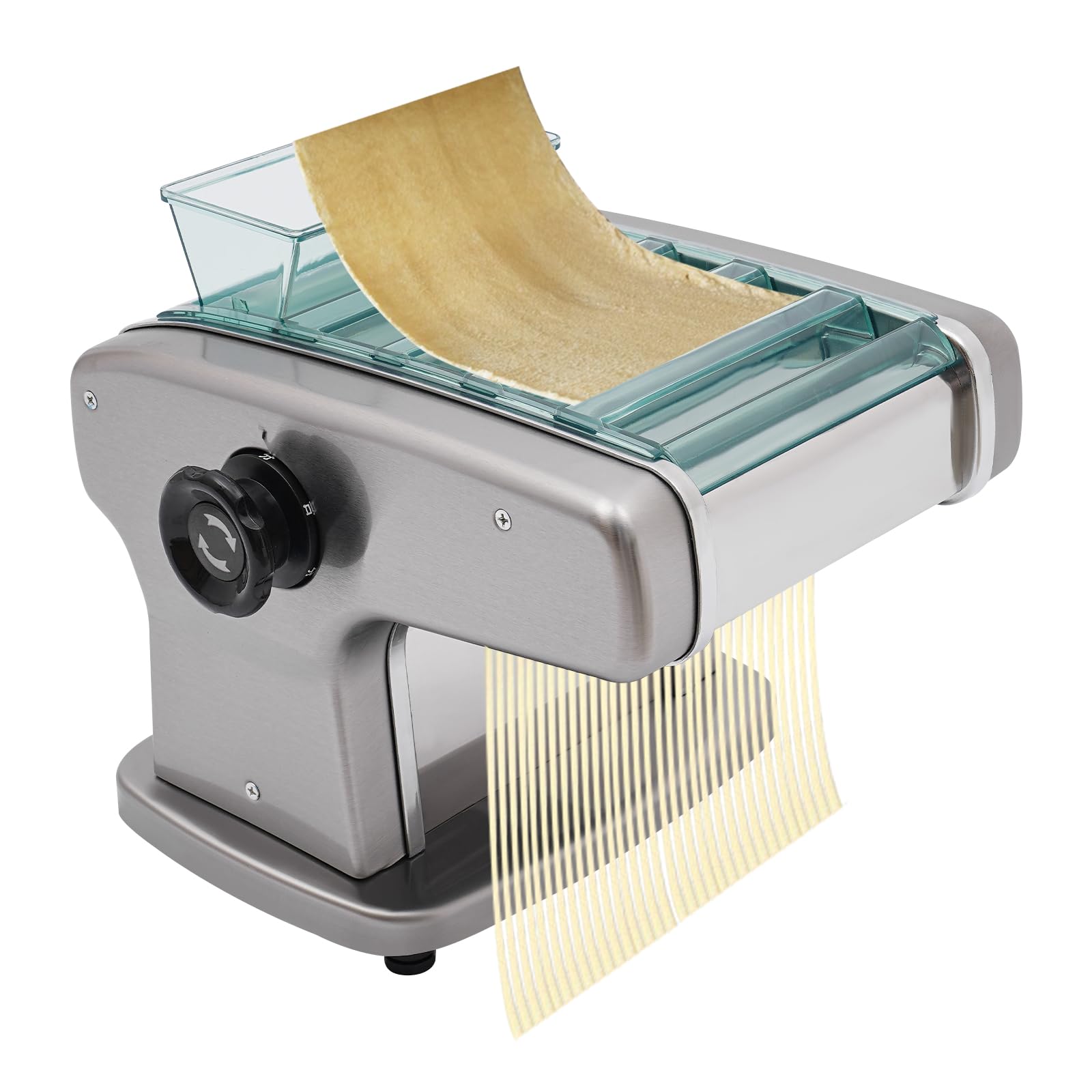 Máquina eléctrica para Hacer Pasta, 110 V, prensadora de Masa de Fideos Comercial de Acero Inoxidable, automática, con 9 velocidades Ajustables, para Accesorio de Pasta (FKM150-.4)