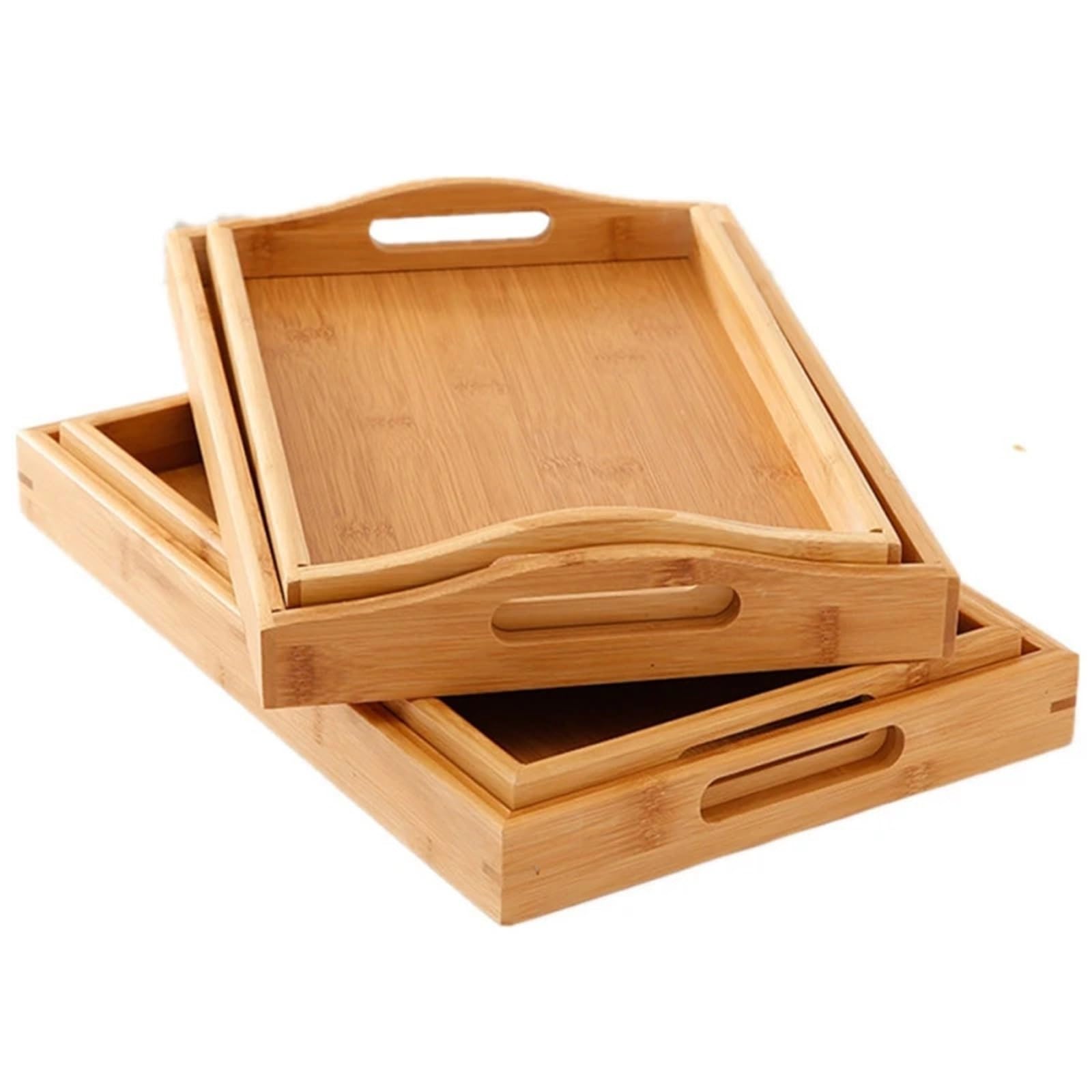 Bandeja organizadora para Servir, Bandeja de Almacenamiento con Asas para Cubiertos, cucharas, Utensilios de Cocina y teteras (Caqui, 38 x 25 x 5 cm)