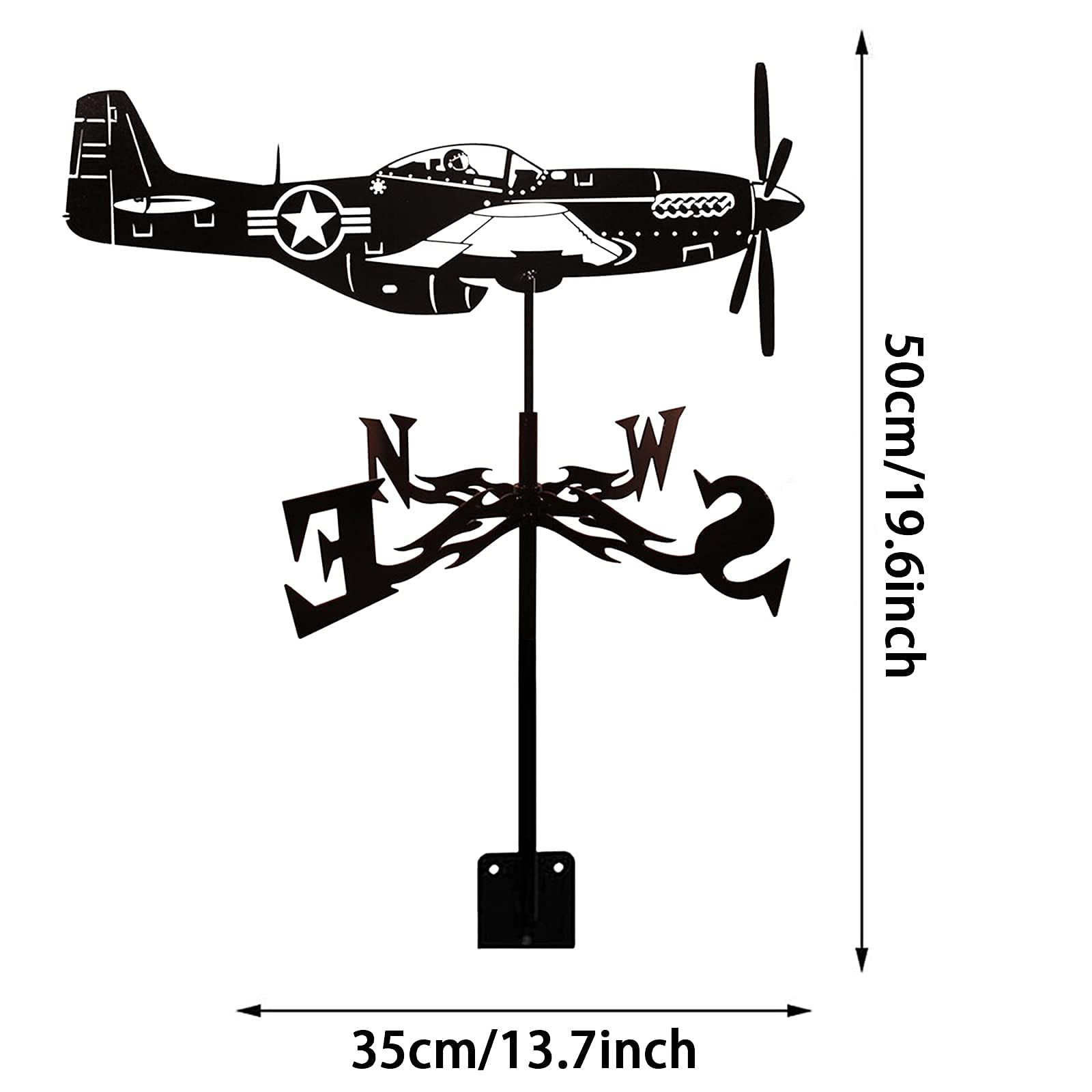 Girouette de Chasse en Acier Inoxydable, girouette rétro Durable en Acier Inoxydable, girouette de Jardin créative avec décoration de Jardin, Mesure de la girouette de Toit
